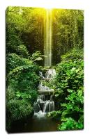 Картина Уютная стена "Тропический водопад освещенный солнцем" 40х60 см