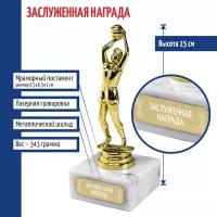 Подарки Статуэтка Баскетболист "Заслуженная награда" на мраморном постаменте (15 см)