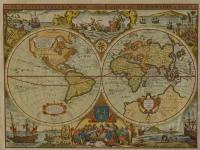 Постер старинная карта мира