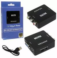 Конвертер видеосигнала VGA - AV RCA (тюльпан) MINI VGA2AV A3406