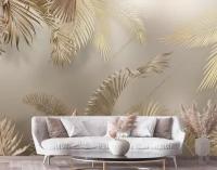 Фотообои Золотые пальмовые ветви 275x372 (ВхШ), бесшовные, флизелиновые, MasterFresok арт 9-1743