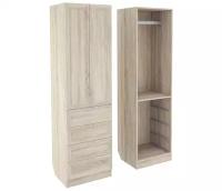 Шкаф распашной, гардероб, шкаф для одежды ШК 2/7 60/210/52 см Дуб сонома