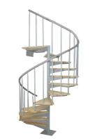 Винтовая лестница ЛЕС-1,8 высота 2700-2925, Серый, Сосна