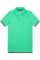 Футболка поло мужская / Blank King / Mens Hit Color Golf Polo Shirt / бирюзовый с тёмно-синим / (S)