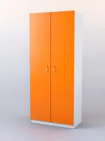 Шкаф для аптек №4, Белый + Оранжевый 90 x 45 x 210 см (ДхШхВ)