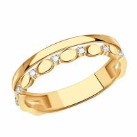 Золотое кольцо Золотые узоры 04-61-0248-00 с цирконием, Золото 585°, размер 15