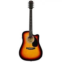 Электроакустическая гитара FENDER Squier SA-105CE Dreadnought Sunburst W/Fishman Preamp