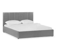 Двуспальная кровать Woodville Афродита-3 160 х 200 см с ПМ рогожка серая