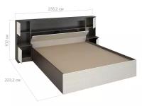Спальня басса КР 552 кровать с прикров блоком (2352х1024х2232) фасад белфорт/корпус венге