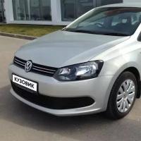 Бампер передний в цвет кузова Volkswagen Polo Фольксваген Поло (2009-2014) 7B - LR7L, Бежевый