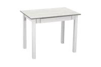Стол обеденный Боровичи-Мебель раскладной с ящиком белый / сосна белая 90х60х75 см