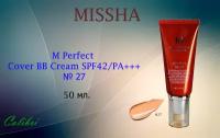 Missha BB крем M Perfect Cover, SPF 42, 50 мл., № 27 honey beige