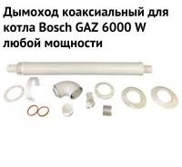 Дымоход коаксиальный для котла Bosch GAZ 6000 W любой мощности, комплект антилед, Моё тепло, (Россия) (DYMgaz6000wRu)