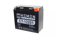 Аккумулятор 12В20Ач HEMEN ENERGY CT12201 (YTX20L-BS) (кислотн, герметичный) (обр. пол) (175*86*155мм