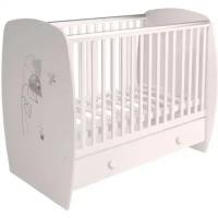 Кроватка POLINI kids French 710, Amis, с ящиком, белый