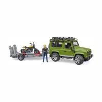 Внедорожник Bruder Land Rover с мотоциклом Ducati и фигуркой 02-589