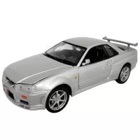 Nissan Skyline GT-R 2002 масштаб 1:24 коллекционная модель автомобиля MotorMax 73264 silver