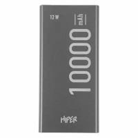 Внешний аккумулятор (Power Bank) HIPER Metal 10K, 10000мAч, темно-серый [metal 10k space gray]