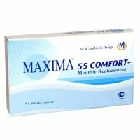 Контактные линзы Maxima 55 Comfort+, 2/8,6 в наборе 6 шт