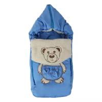 Конверты и спальные мешки Осьминожка Конверт с капюшоном и подушкой мишка В штанишках (голубой)