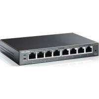 Коммутатор Tp-Link TL-SG108PE, 8 гигабитных портов RJ45, 4 порта с поддержкой PoE, поддержка 802.3af, бюджет PoE до 55 Вт, VLAN на базе MTU/порта/тэга, QoS (приоритезация данных), IGMP Snooping, стальной корпус