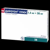 Диротон Плюс капс с модиф высвоб 1,5мг+20мг №28