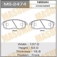 MASUMA MS-2474 (4106040U92 / AY040NS055 / AY040NS088) колодки дисковые передние\ Nissan (Ниссан) tIIda 1.6 / 1.8 / 1.5dci