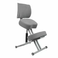 Коленный стул Takasima СК 2-2Г с газлифтом (белая рама) Светло-серый