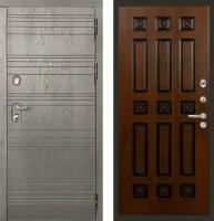 Дверь входная (стальная, металлическая) Лекс Легион "Ясень шоколад" 33 "Винорит Golden с черной патиной"