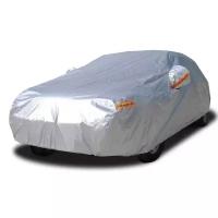 PasForm Чехол-тент защитный на автомобиль с молнией. Автотент водонипроницаемый, серебристый, полиэестер XL SUV 483x186x145 см