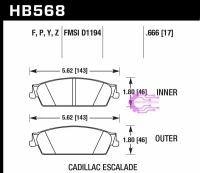 Колодки тормозные HB568P.666 HAWK SuperDuty Cadillac Escalade, Chevrolet Suburban зад 2007-2014