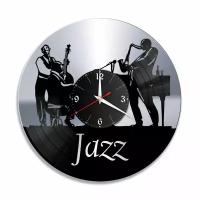 Часы из винила Redlaser "Музыка (Jazz), саксофонист, муыкальный инструмент, джаз" VW-10886-2