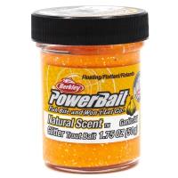 Форелевая паста BERKLEY PowerBait Natural SCENT (Чеснок, цв. Оранжевый) 50 гр. Glitter