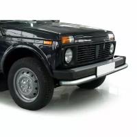 Защита переднего бампера d57 Rival для ВАЗ 2121 (4x4) 3-дв. 1977-2019 2019-н.в., нерж. сталь, R.6002.001