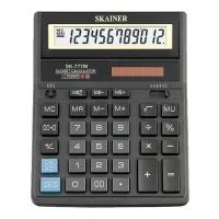 SKAINER Калькулятор настольный большой SKAINER SK-777M, 12 разрядов, двойное питание, двойная память, 157x200x32 мм, черный