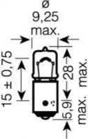 Лампа накаливания фонарь указателя поворота лампа Osram 64132 H6W Alfa Romeo 145 (930). Alfa Romeo 146 (930). Alfa