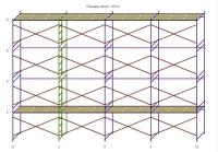 Леса строительные (ДхВ) 12х8 метра с 2 ярусами настилов