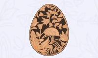 Конструктор-раскраска из дерева "Пасхальное яйцо с узорами", для самостоятельной сборки и раскраски, не окрашенный -Детская Логика