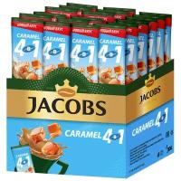 Кофе растворимый Jacobs "Caramel", со вкусом карамели, 4в1, порционный 24 пакетика*13,5г - 2 шт