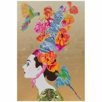 Картина “Audrey with Ming Pagoda Headdress and Parrots”