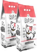 SOFT CAT UNSCENTED наполнитель комкующийся для туалета кошек без ароматизатора (5 + 5 л)