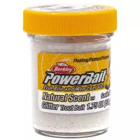 Форелевая паста BERKLEY PowerBait Natural SCENT (Чеснок, цв. Белый) 50 гр. Glitter