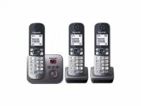 Радиотелефон с АОН и автоответчиком Panasonic KX-TG6823RUM металлик (3 радиотрубки в комплекте)