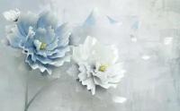 Фотообои Голубые цветы 260x420 (ВхШ), бесшовные, флизелиновые, MasterFresok арт 15-754