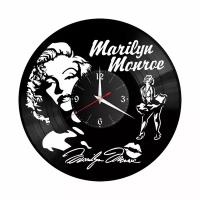 Часы из винила Redlaser "Мэрилин Монро, Marilyn Monroe, портрет монро, Автограф Монро" VW-10741