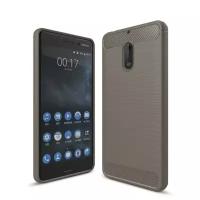 Чехол-накладка Carbon Fibre для Nokia 6 (серый)