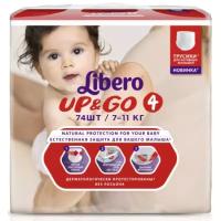 Трусики LIBERO Up&Go (Либеро Ап энд Гоу) 4 Maxi (7-11 кг), 74 шт