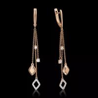 PLATINA jewelry Золотые серьги с вставками Swarovski 02-4311-00-501-1110-38