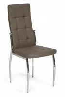 Стул Tetchair ELFO ( mod.35 ), металл/экокожа, 45х53х100х47см, хром/пепельно-коричневый