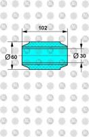Сайлентблок полурессоры 30х60х102 bpw Bpw 02.0316.06.00 Bpw: 02.0316.06.00. Meritor (Ror): 21222609. Schmitz Cargobull